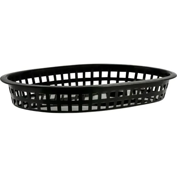 Coney Island Rectangular Serving Basket Plastic Black 270x180x40mm