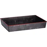 Coney Island Rectangular Flared Black Galvanised Tray with Red Rim 240x160x40mm