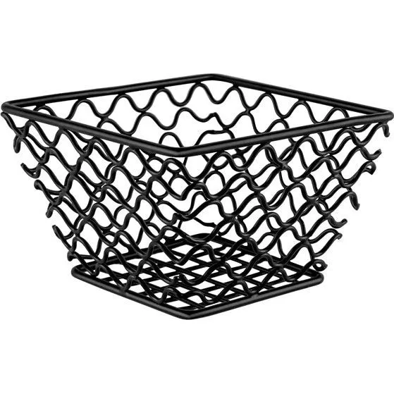 Coney Island Patina Square Wire Basket Black 155x155x105mm