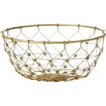 Coney Island Patina Round Fishing Net Wire Basket Gold 160x80mm