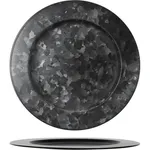Round Plate Wide Rim Black Galvanised Plain Rim 230mm