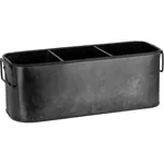 Coney Island 3-Compartment Black Galvanised Caddy 270x100x100mm