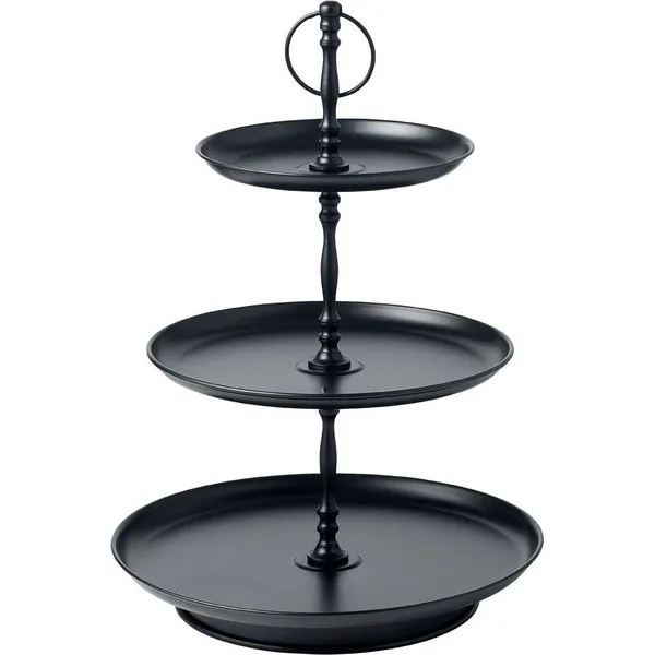 Coney Island Tea Stand 3-Tier Black Galvanised 180/250/310x470mm