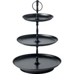 Coney Island Tea Stand 3-Tier Black Galvanised 180/250/310x470mm