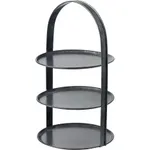 Coney Island Tea Stand 3-Tier Fixed Black Galvanised 310x510mm