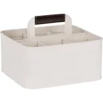 Coney Island Creme Rectangular Caddy with Leather Handle 260x240x130mm