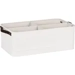 Coney Island Creme 4-Compartment Caddy with Leather Handle 370x215mm