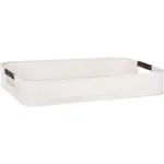 Coney Island Creme Rectangular Tray with Leather Handle 485x335x75mm