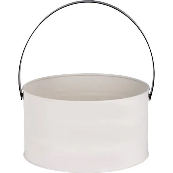 Coney Island Creme Round Pail with Black Handle 285x150mm