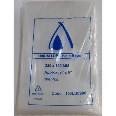 23 X 15cm / 100um Clear Ldpe Plastic Bag [pack 100 / Ctn 10 X 100]
