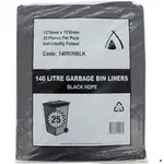 140ltr Black Garbage Bags [25 Pack]
