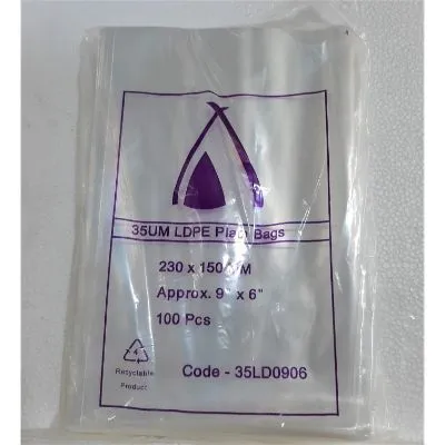 230 X 150mm / 35um Clear Ldpe Plastic Bag [pack 100 / Ctn 10 X 100]