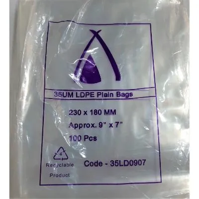 230 X 180mm / 35um Clear Ldpe Plastic Bag [pack 100 / Ctn 10 X 100]