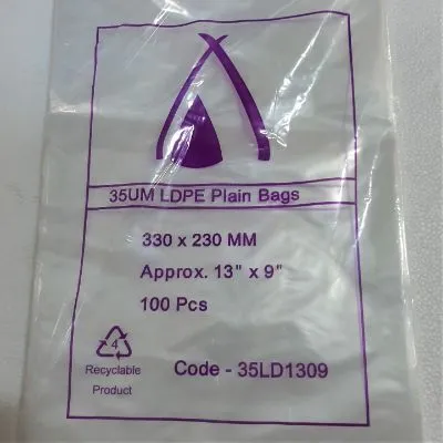 330 X 230mm / 35um Clear Ldpe Plastic Bag [pack 100 / Ctn 10 X 100]