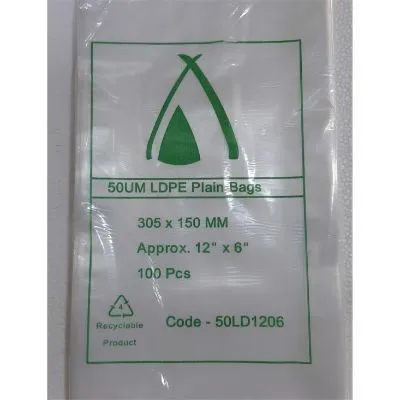 305 X 150mm / 50um Clear Ldpe Plastic Bag [pack 100 / Ctn 10 X 100]