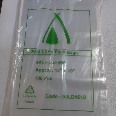 405 X 255mm / 50um Clear Ldpe Plastic Bag [pack 100 / Ctn 10 X 100]