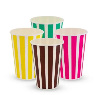 16oz Paper Milkshake Cups Candy Stripe [pack 50 / 1000]