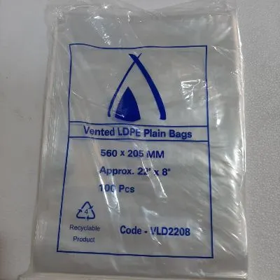 56 X 20cm Clear Vented Ldpe Bag [pack 100 / Ctn 10 X 100]
