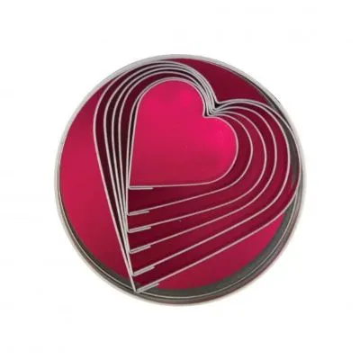 Cutter Set Heart Stainless Steel 6pc — 50-90mm