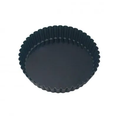 Cake Pan Round Fluted Loose Base Non-Stick — 230x45mm