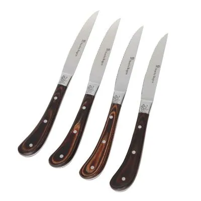 Stanley Rogers Pistol Grip Steak Knife Set Ss/Brown 4pc230mm