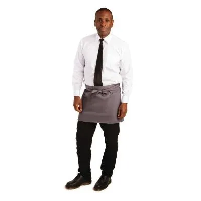 Whites Short Bistro Apron Charcoal - 750x373mm 29.5x14.7"