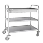 Vogue Deep Tray Clearing Trolley 3 Tier St/St - 940x855x535mm 37x33 1/2x21"