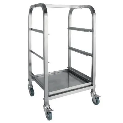 Vogue Glass Racking Trolley 3 Tiers For 350x430mm 14x17" Baskets