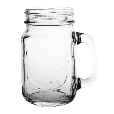 Olympia Handled Drinking Jar Printed "ice Cold Drink" - 470ml 16.5oz [12 Pack]