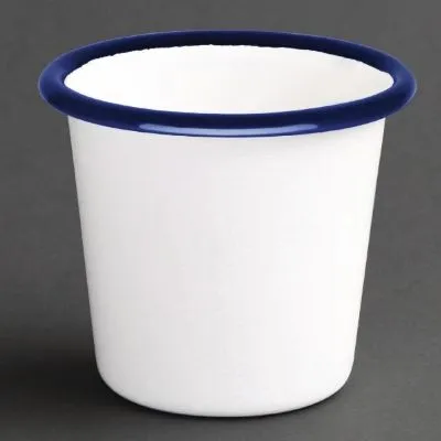 Olympia Enamel White/Blue Sauce Cup - 115ml 4oz (box 6)