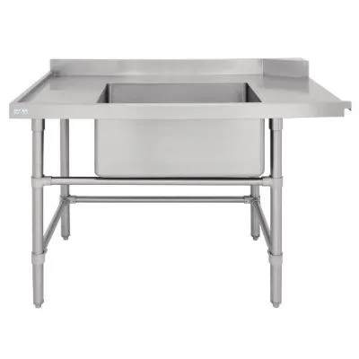 Vogue Dishwasher Inlet Table With Sink (90mm Outlet) - 1200x700x960mm L/H