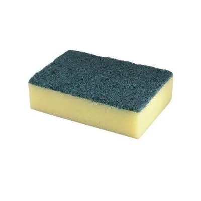 140 X 90mm Jantex Green And Yellow Scourer Sponge Pad [10 Pack]