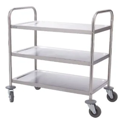 Edlp Vogue 3 Tier Flat Pack Trolley St/St - 825x710x405mm 32 1/2x28x16"