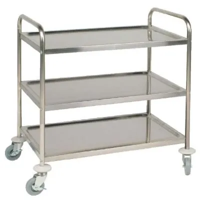Edlp Vogue 3 Tier Flat Pack Trolley St/St - 940x537x875mm 37x21x34 1/2"