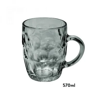 Beer Mug Dimple Handled — 570ml Pack 6