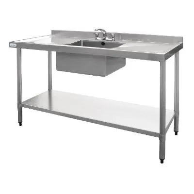 Vogue Single Bowl Sink Double Drainer - 1500mm (90mm Drain)