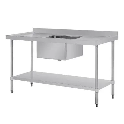 Vogue Single Bowl Sink Double Drainer - 1500mm X 700mm (90mm Drain)