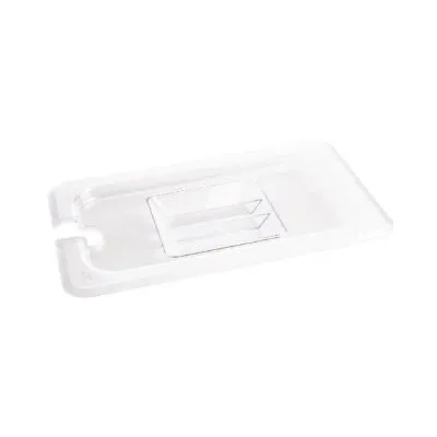 Vogue Clear Polycarbonate Gn Notched Lid - 1/4