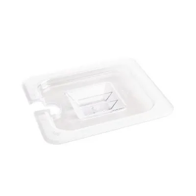 Vogue Clear Polycarbonate Gn Notched Lid - 1/6