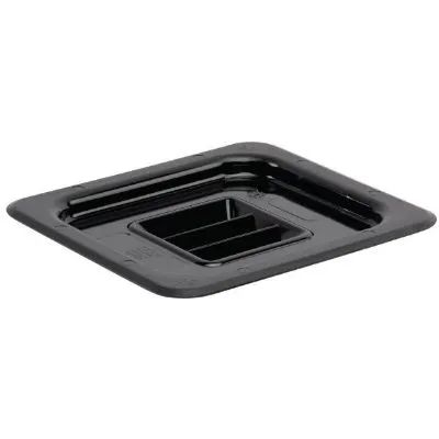 Vogue Black Polycarbonate Gn Lid - 1/6