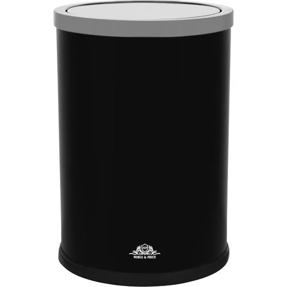 Round Bin with Swing Top Black 9.0Lt