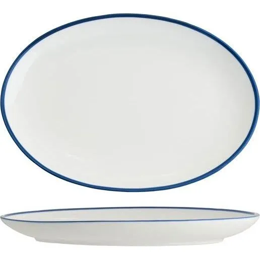 Core Oval Coupe Plate Royal Blue Rim 230x165x22mm