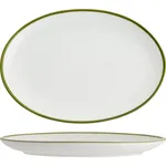 Core Oval Coupe Plate Olive Green Rim 230x165x22mm