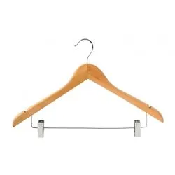 Compass Wooden Coat Hanger With Padded Clips - Each