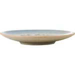 Sandy Beige Espresso Saucer 167mm side profile showing matte speckled exterior and pale blue-grey interior glaze
