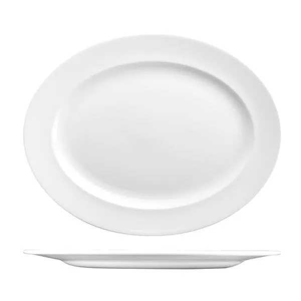 Oval Wide Rim Plate-365x293mm - White