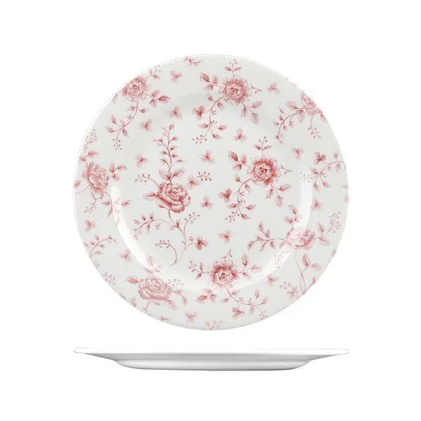 Round Plate-305mm Ø - Cranberry Rose Chintz