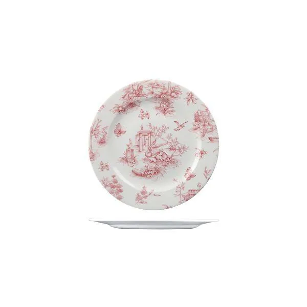 Round Plate-215mm Ø - Cranberry Toile