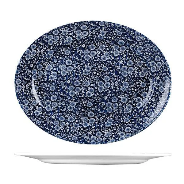 Oval Wide Rim Plate-365x293mm - Willow Victorian Calico