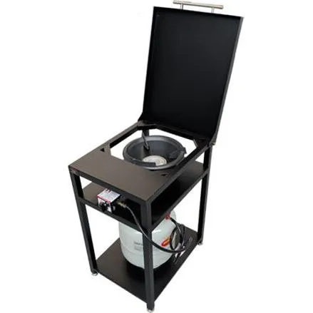 Bundle Buy - High Pressure Burner LP Gas and tall steel frame table with lid and vinyl cover
